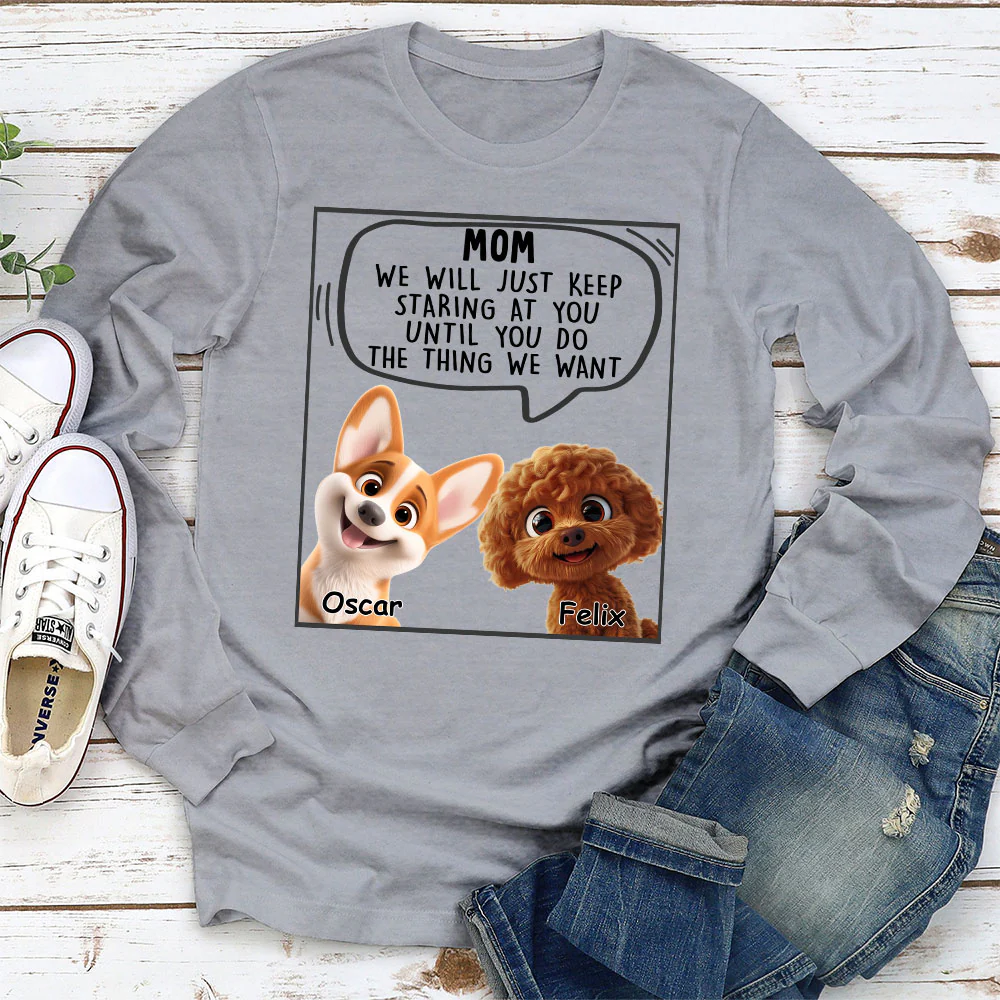 Staring At You Everytime - Personalized Custom Long Sleeve T-Shirt - Image 3