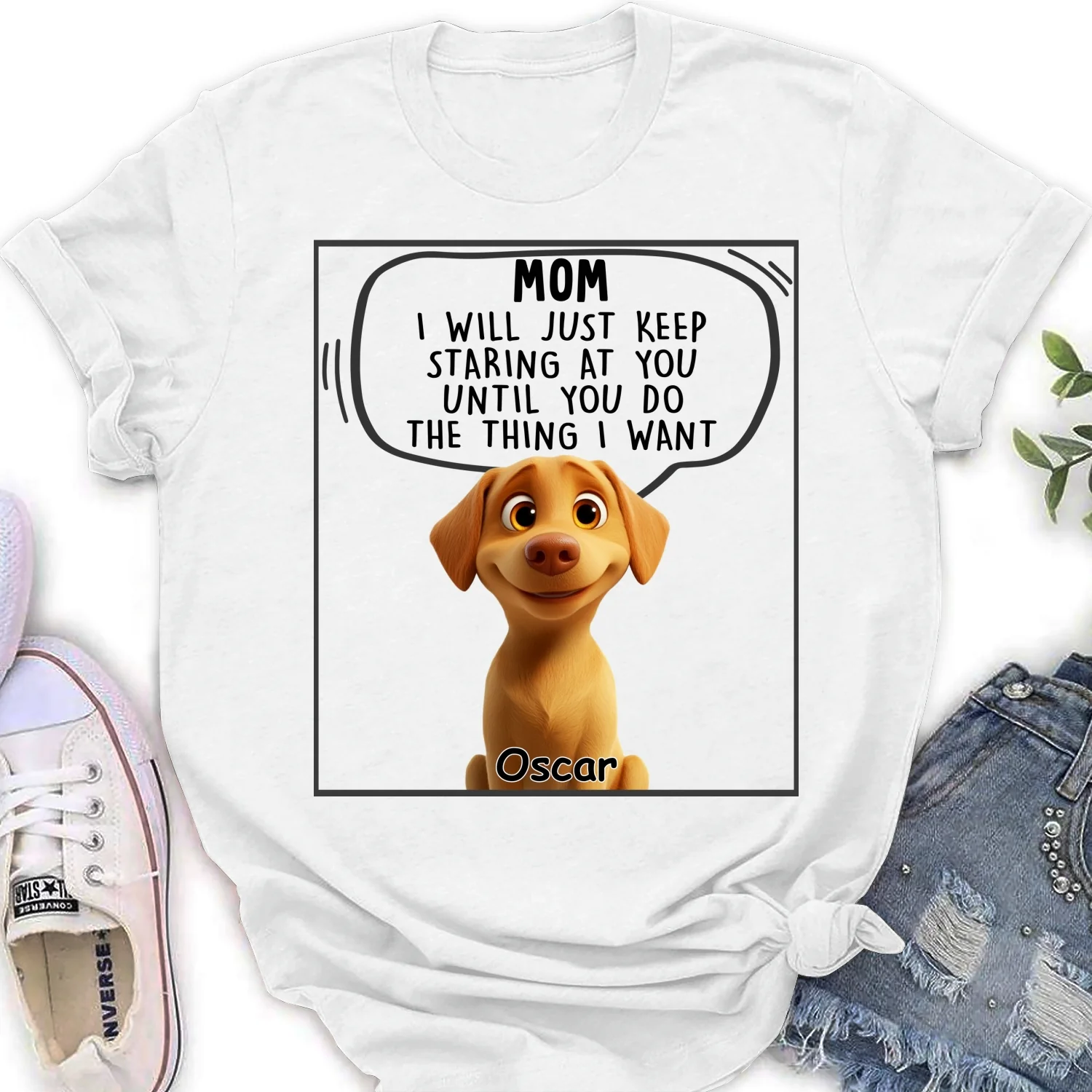 Staring At You Everytime - Personalized Custom Women's T-Shirt - Image 6