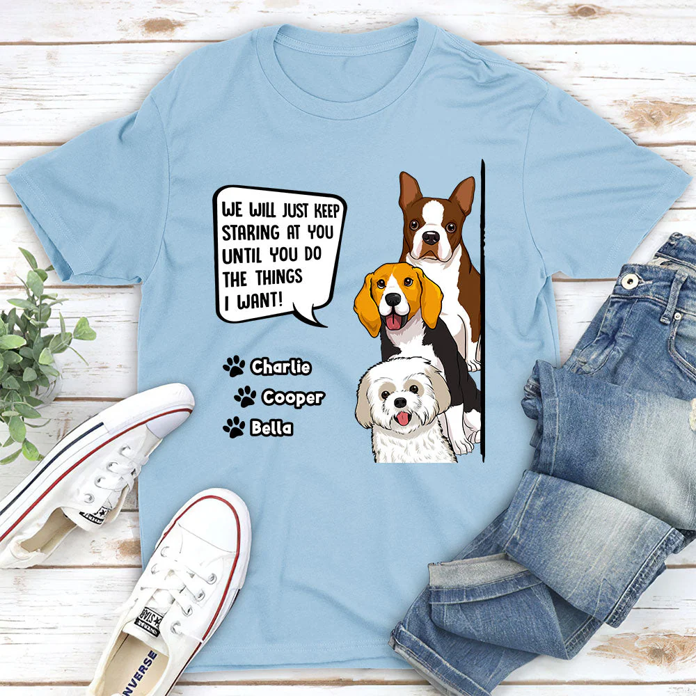 Staring Dog - Personalized Custom Unisex T-shirt - Image 3