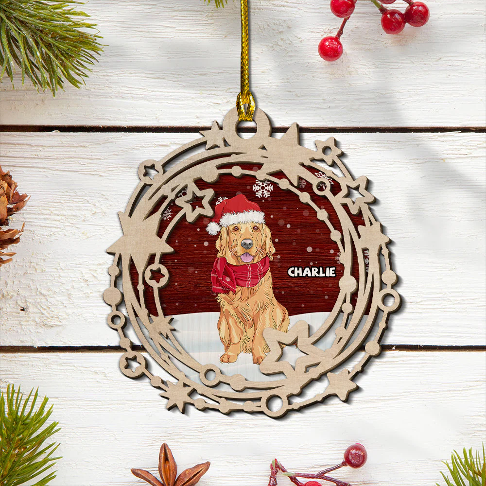 Starry Circle - Personalized Custom 2-layered Wood Ornament - Image 2