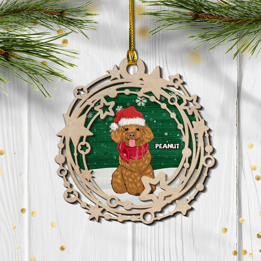 Starry Circle - Personalized Custom 2-layered Wood Ornament - Image 4