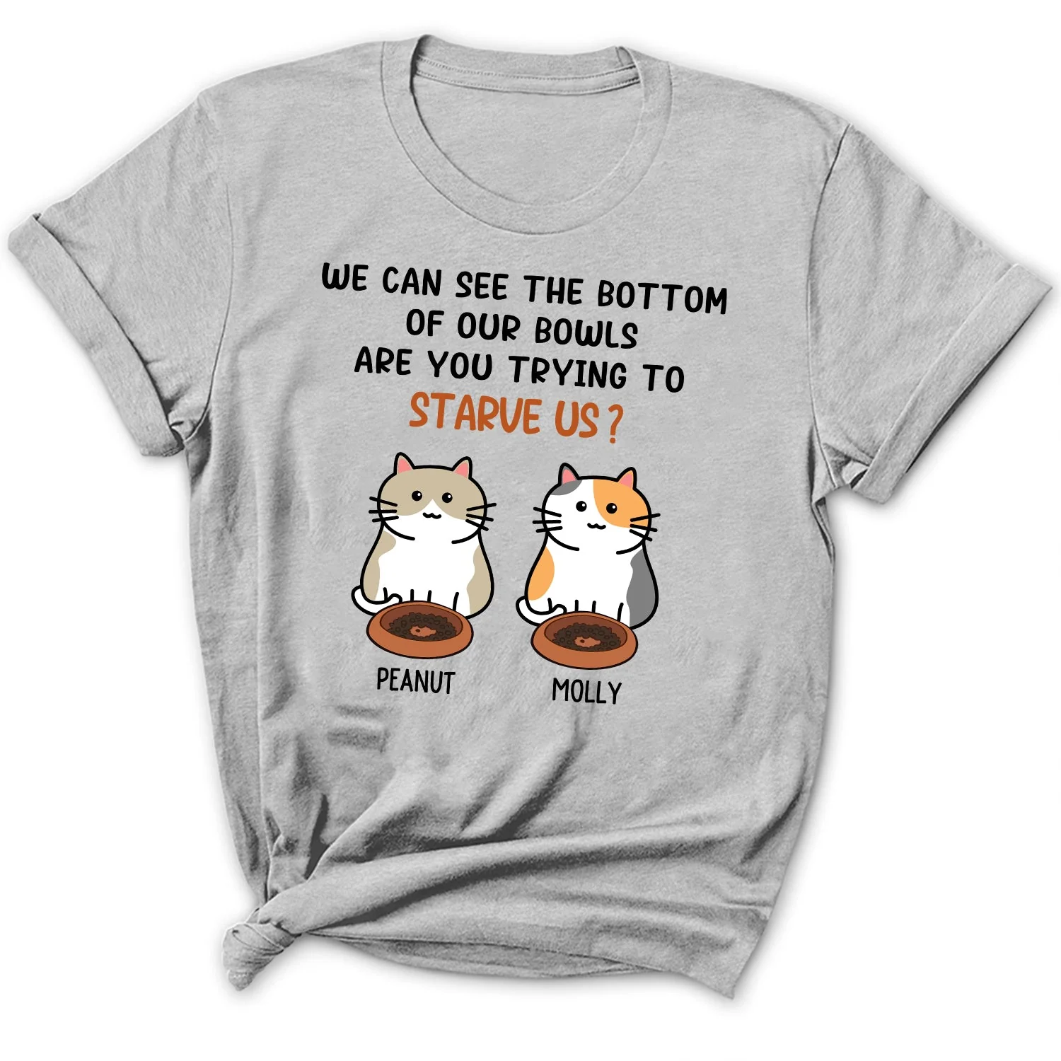 Starving Cat- Personalized Custom Women's T-shirt