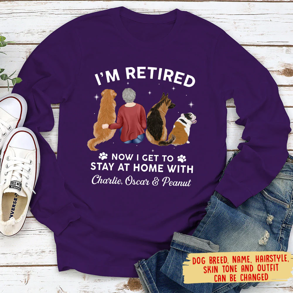 Stay At Home With Dog - Personalized Custom Long Sleeve T-shirt - Image 5