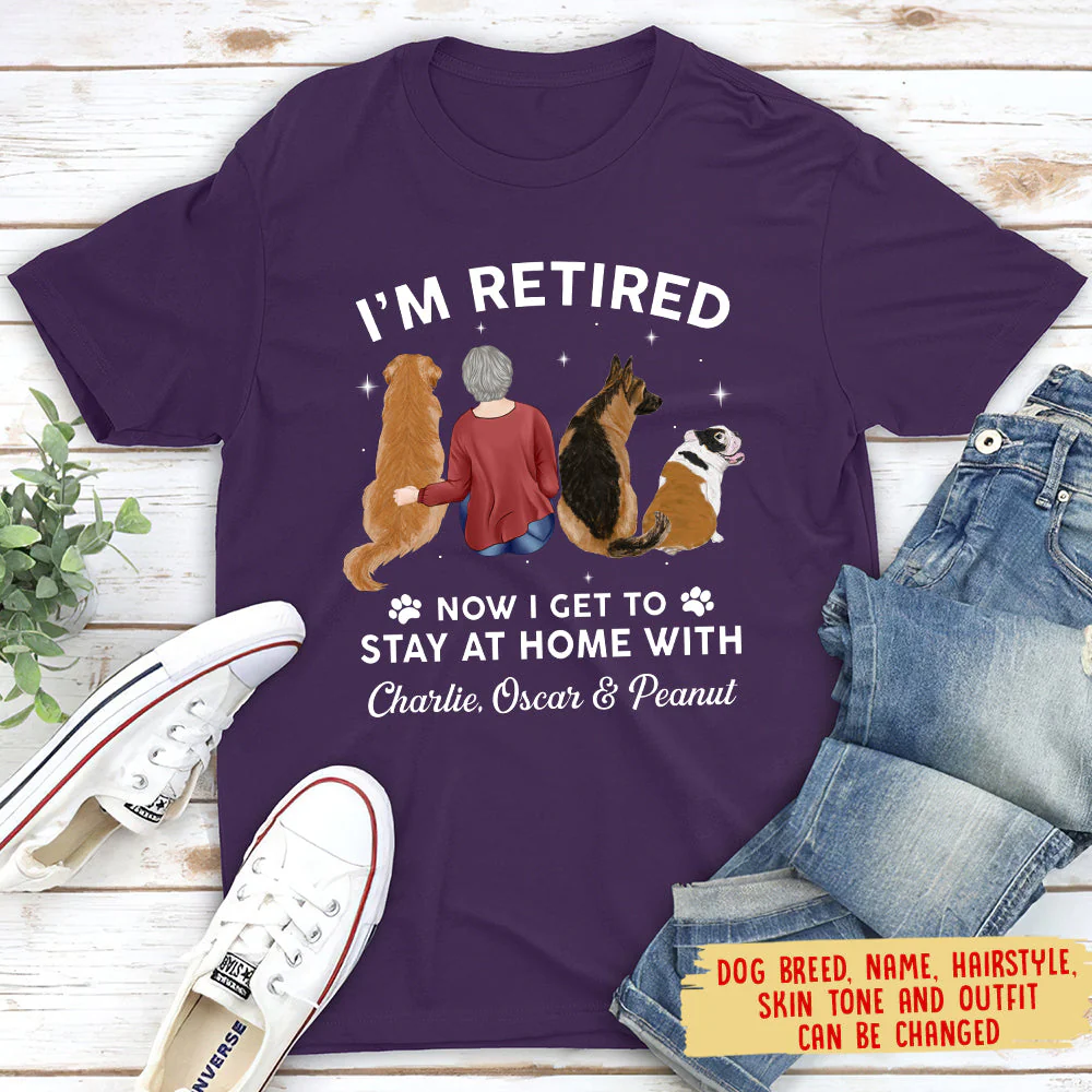 Stay At Home With Dog - Personalized Custom Premium T-shirt - Image 5