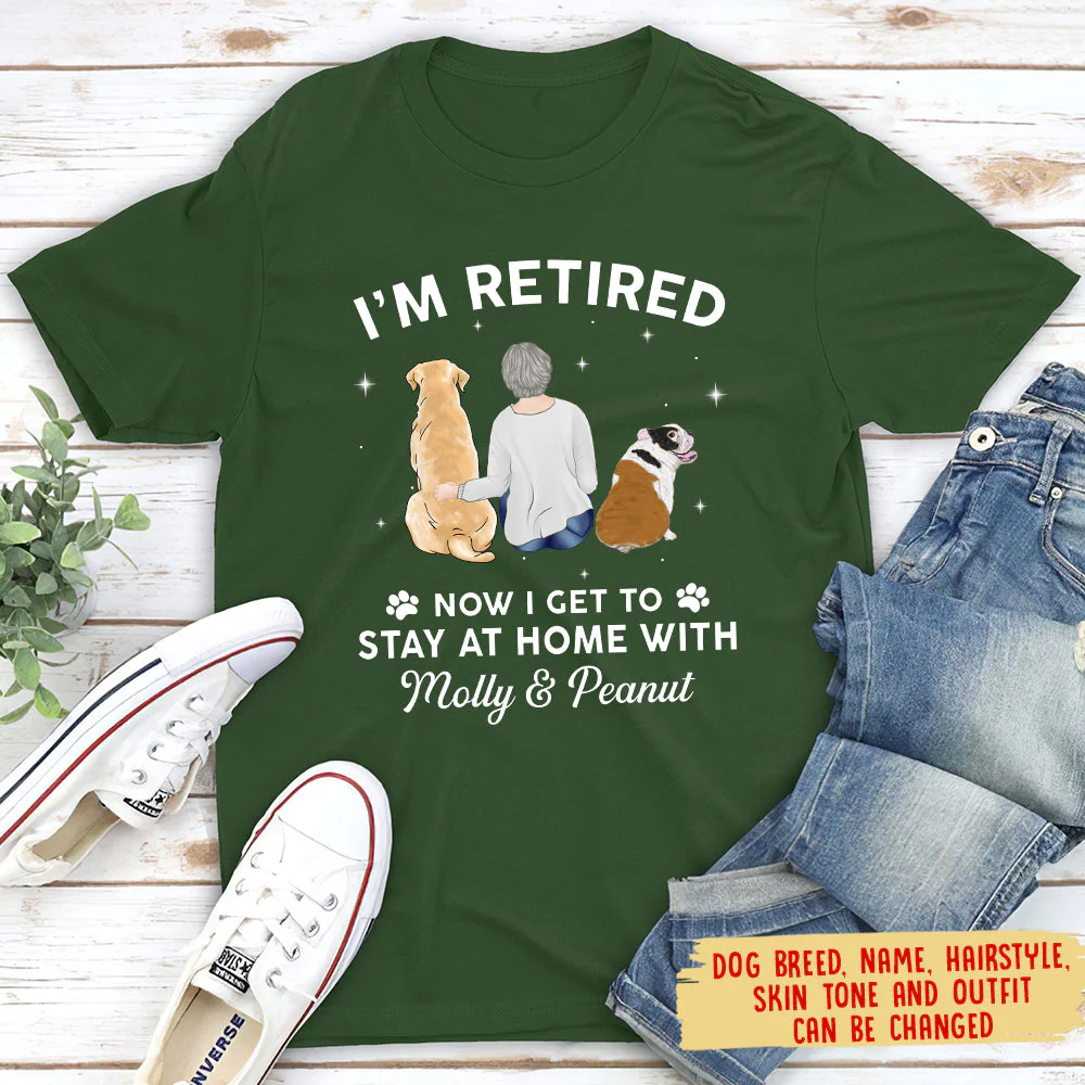 Stay At Home With Dog - Personalized Custom Unisex T-shirt - Image 4