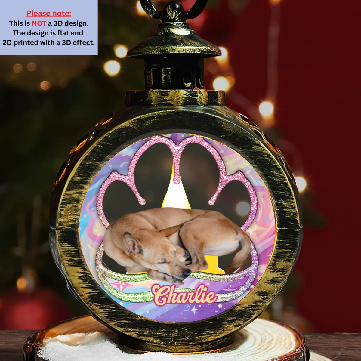 Stay Here With Me Photo - Personalized Custom 3D Inflated Effect Christmas Lantern - Image 6