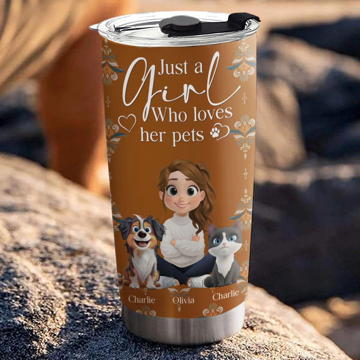 Stay Here With Pets - Personalized Custom Tumbler - Image 3