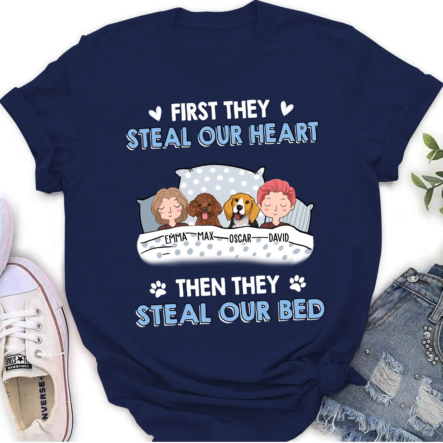 Steal Our Heart - Personalized Custom Women's T-shirt - Image 5