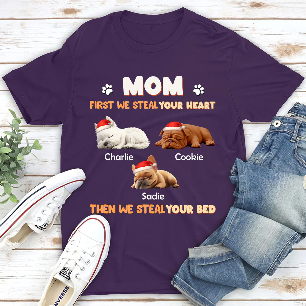 Steal Your Dog Parent Life - Personalized Custom Unisex T-shirt - Image 3