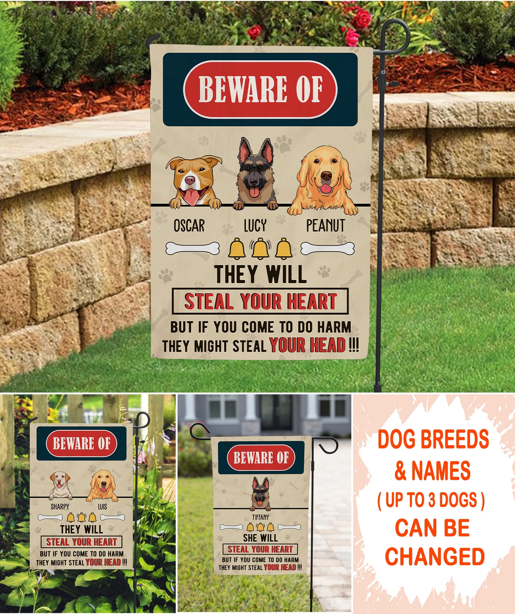 Steal Your Heart - Personalized Custom Garden Flag
