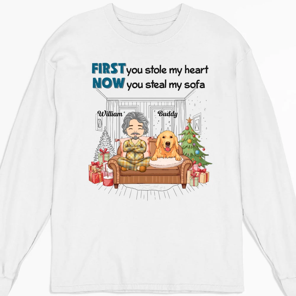 Stealing My Sofa - Personalized Custom Long Sleeve T-shirt - Image 5