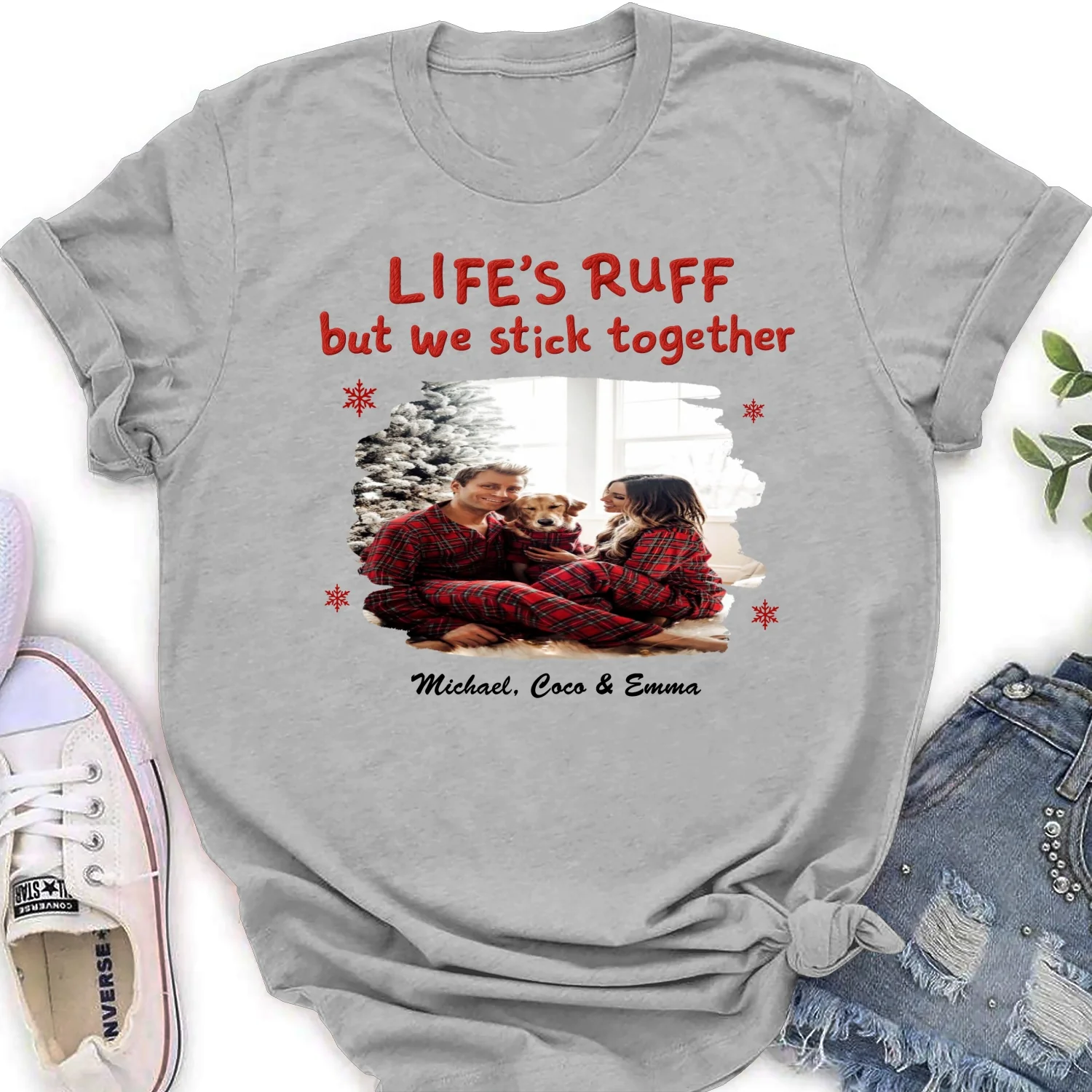 Stick Together Despite All Photo - Personalized Custom Women's T-Shirt - Image 7