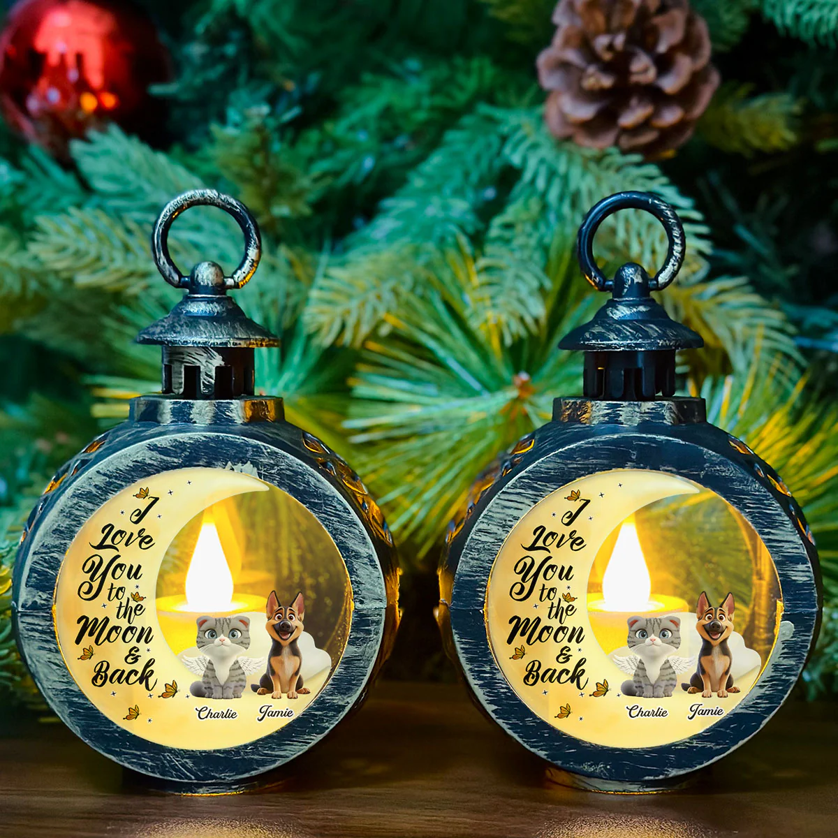 Still Think Of Them - Personalized Custom Christmas Lantern - Image 2