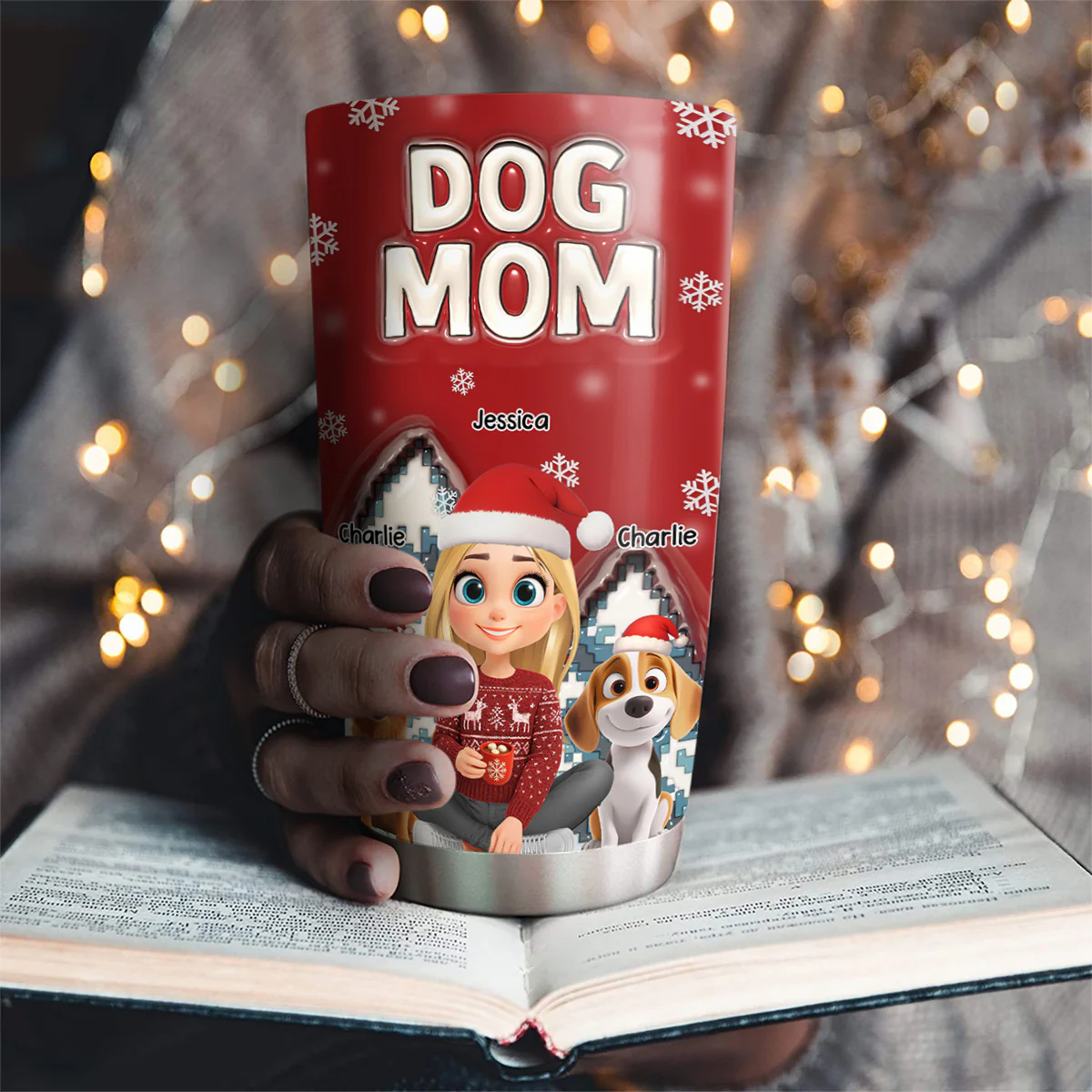 Stop Here With Us Santa - Personalized Custom 3D Inflated Effect Tumbler - Image 3