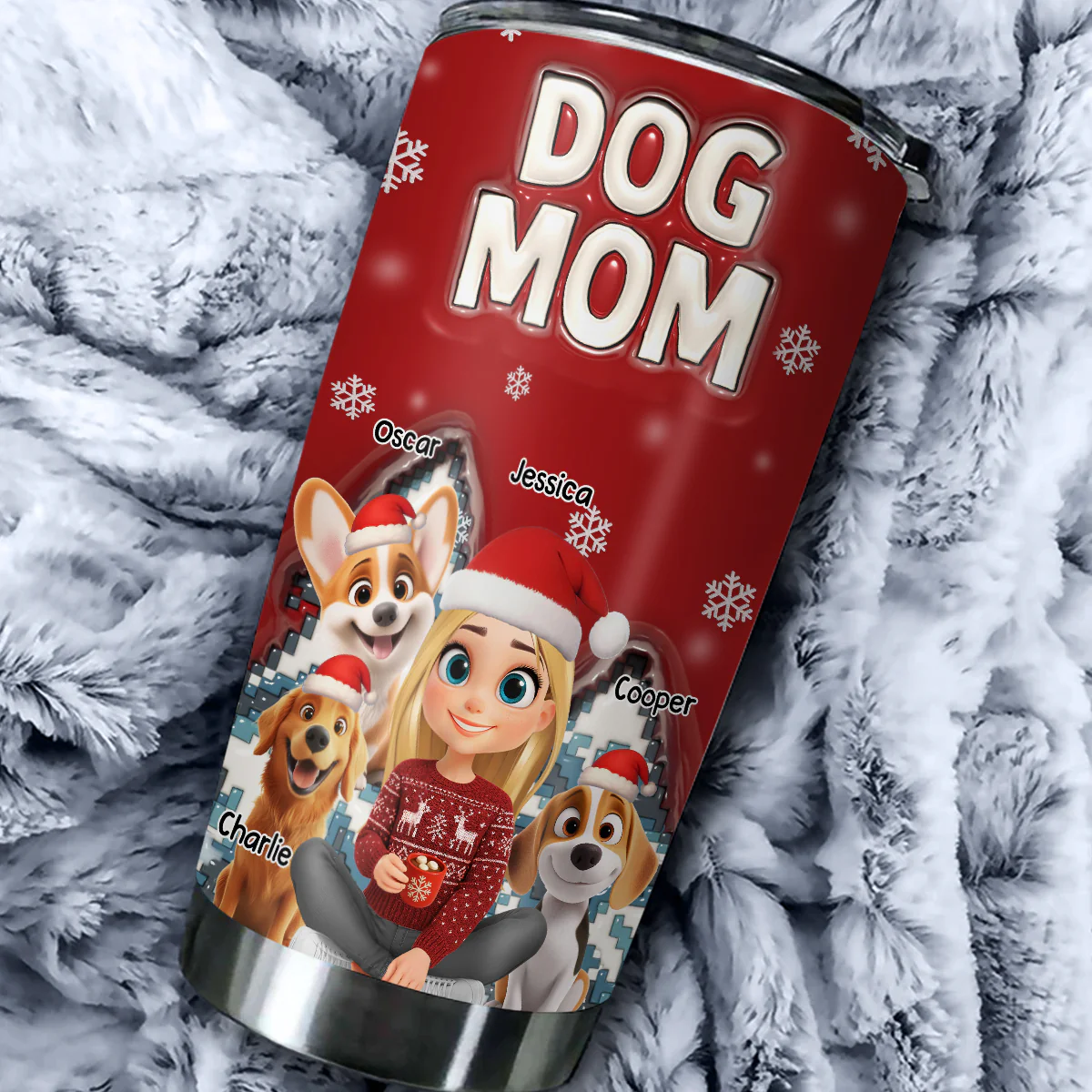 Stop Here With Us Santa - Personalized Custom 3D Inflated Effect Tumbler - Image 4