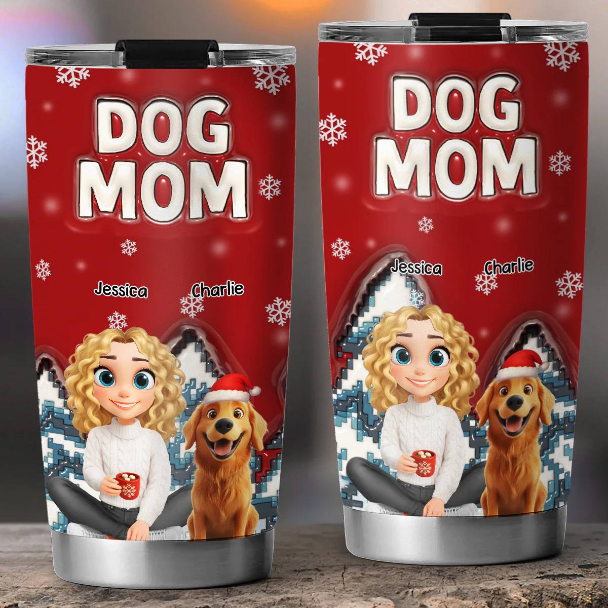 Stop Here With Us Santa - Personalized Custom 3D Inflated Effect Tumbler - Image 5