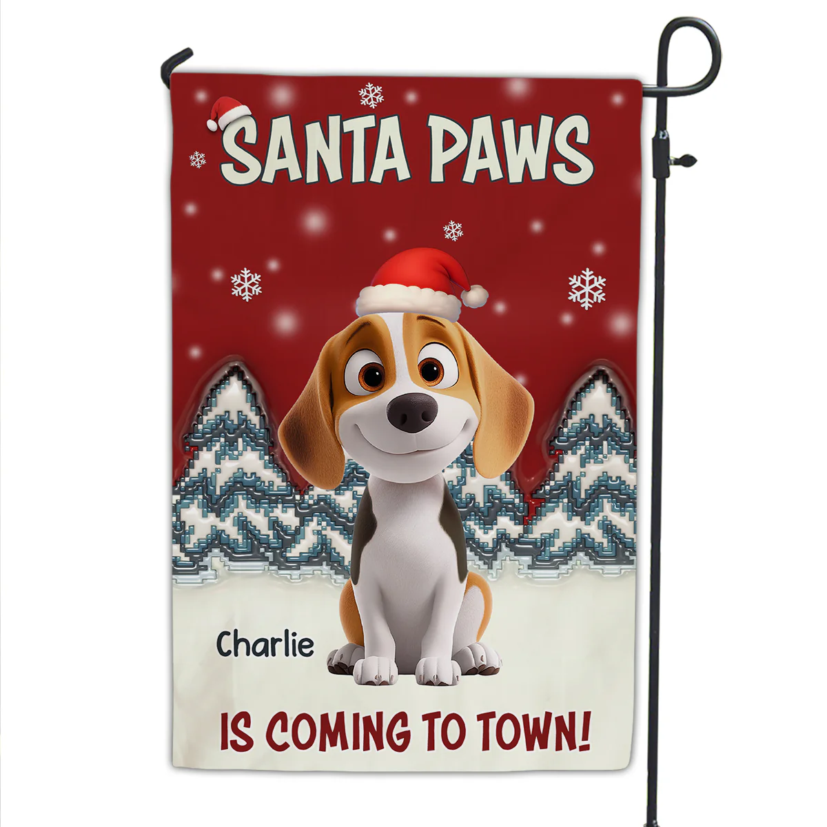 Stop Here With Us Santa - Personalized Custom Flag