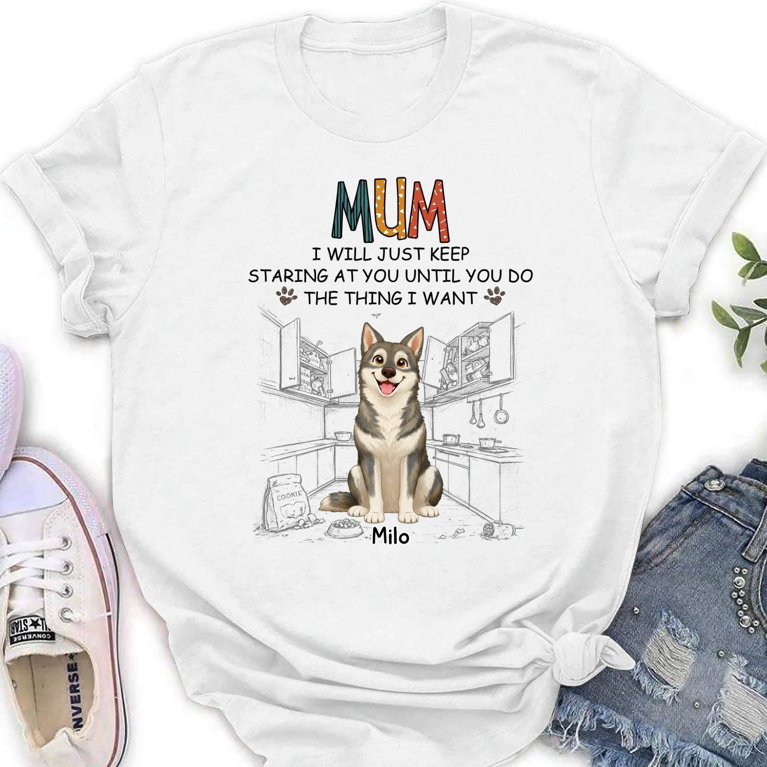 Storybook Dogs Keep Staring At You - Personalized Custom Women's T-Shirt - Image 5
