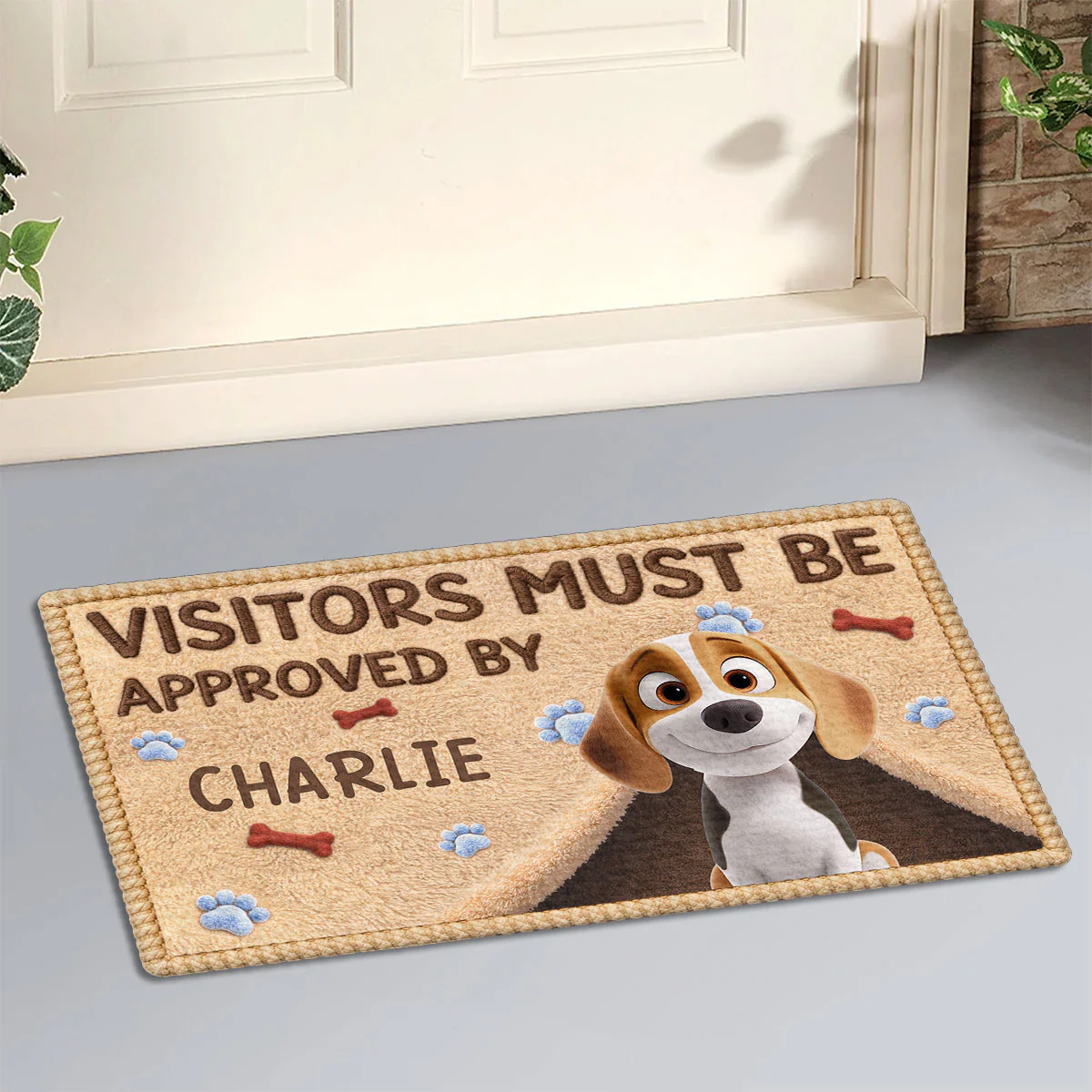 Stuffy Dogs And Visitors - Personalized Custom Doormat - Image 2