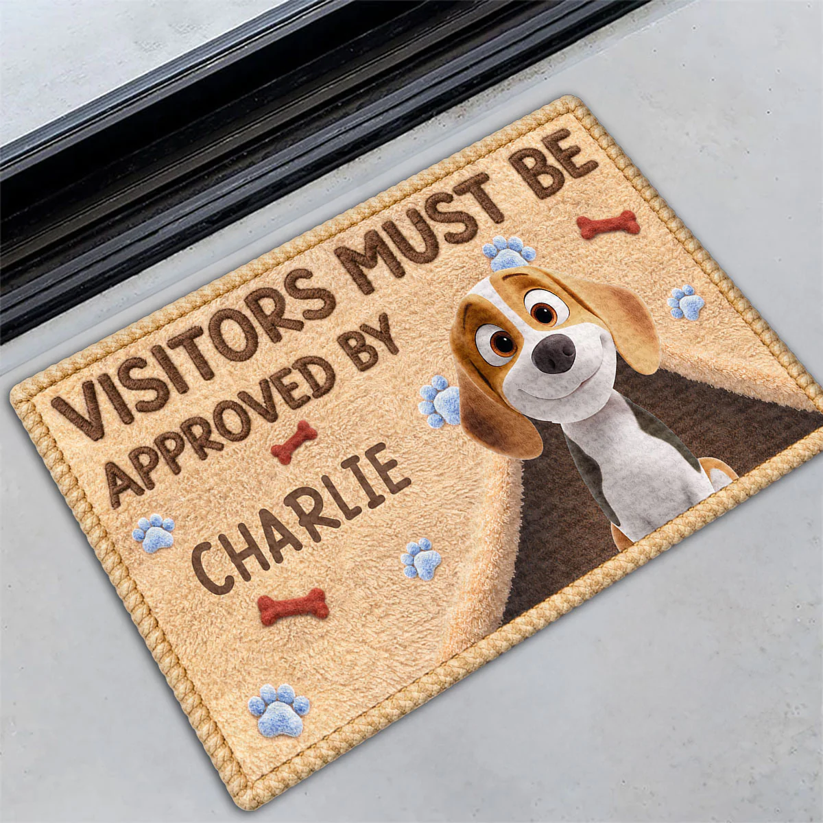 Stuffy Dogs And Visitors - Personalized Custom Doormat - Image 3