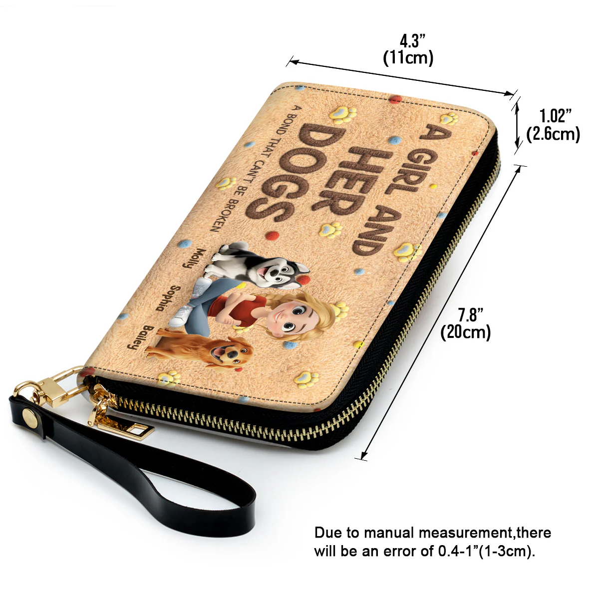 Stuffy Girl And Her Lovely Dogs - Personalized Custom 3D Effect Leather Wallet - Image 4