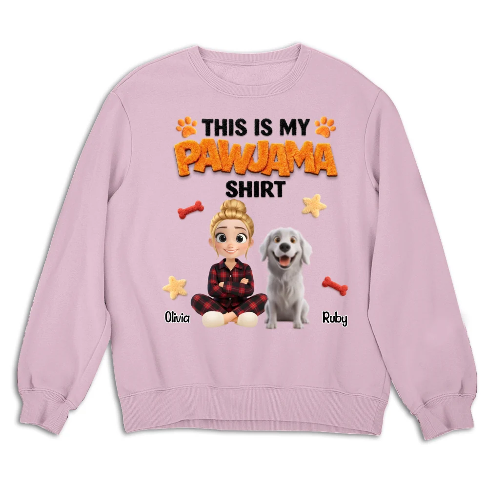 Stuffy Pajama Girl And Dog - Personalized Custom Sweatshirt - Image 5