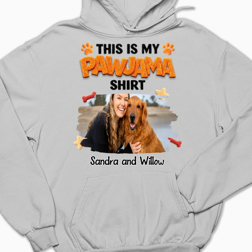 Stuffy Pajama Girl And Dog Photo - Personalized Custom Hoodie - Image 7