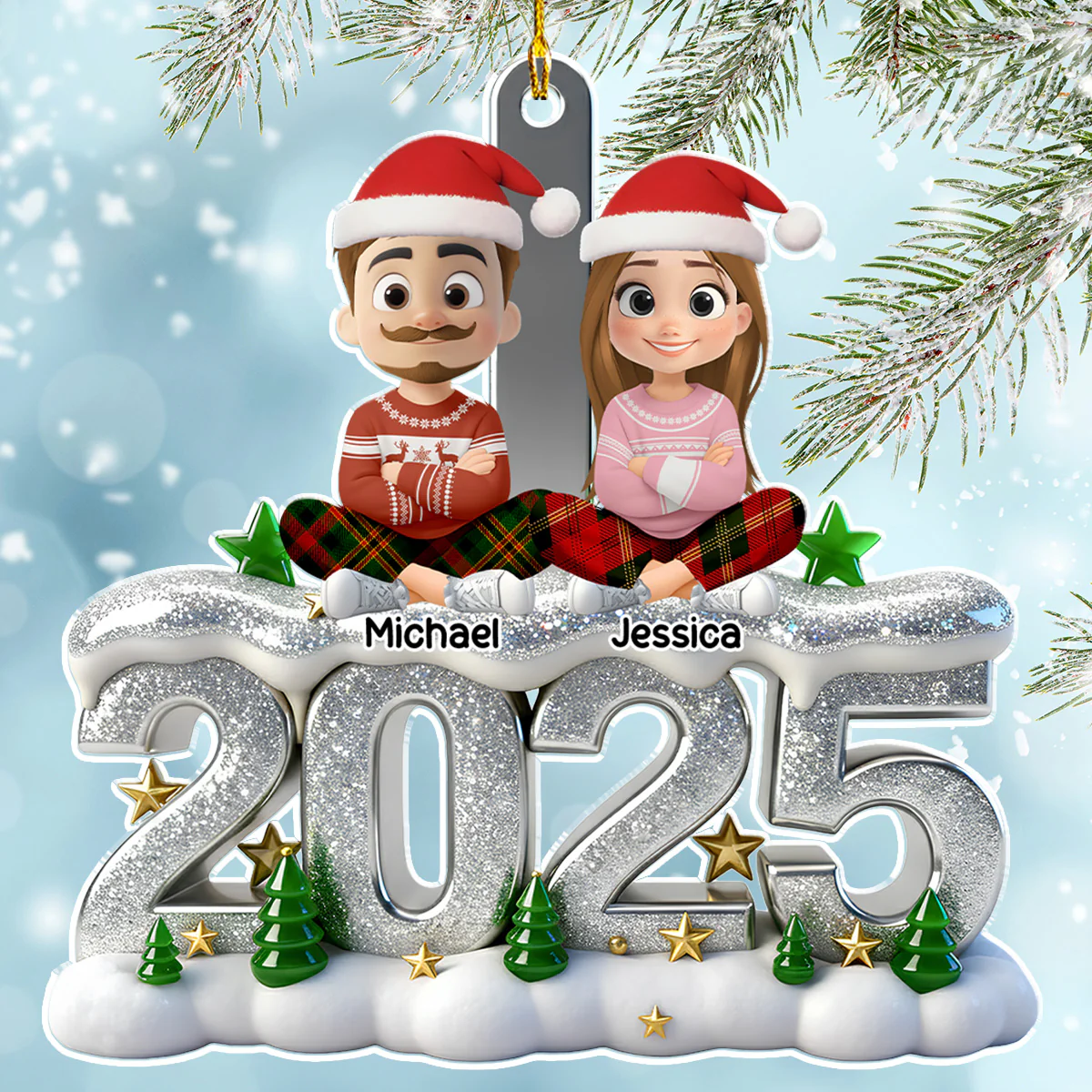 Such A Glittery Year - Personalized Custom 3D Effect Acrylic Ornament - Image 4