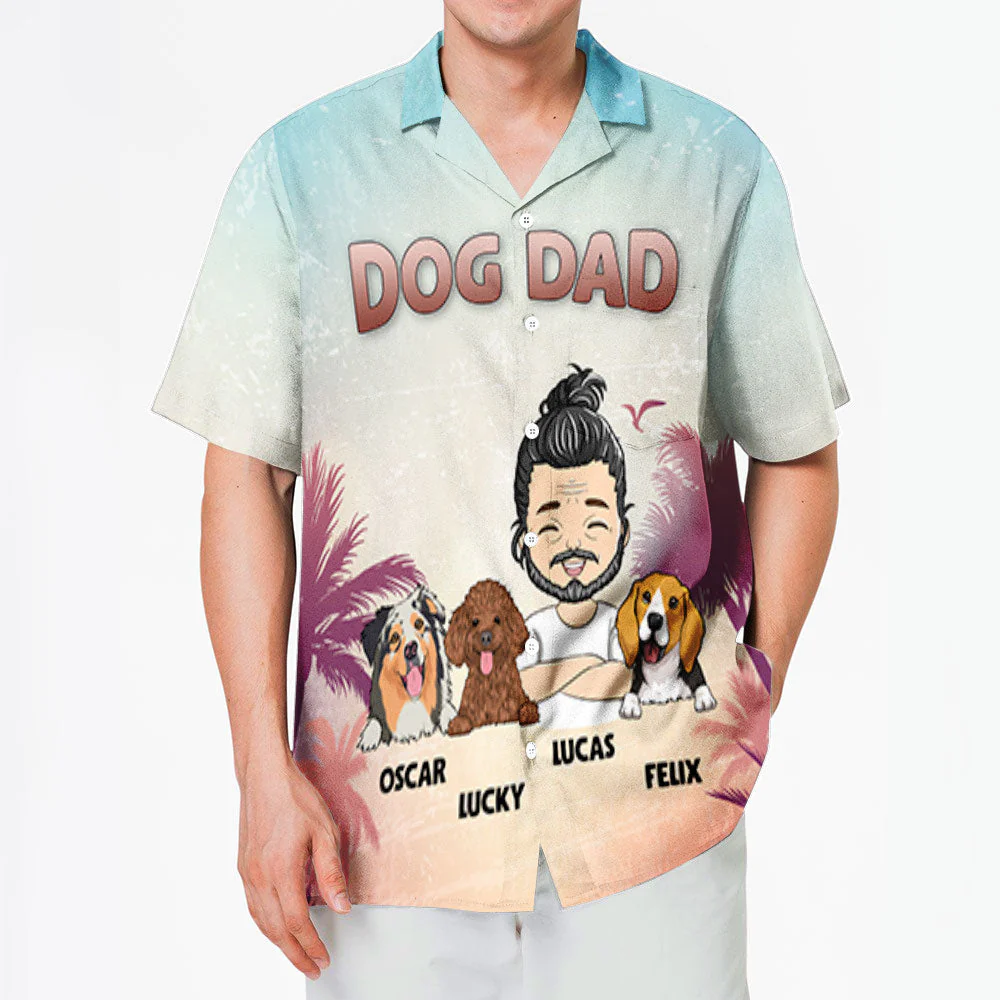Summer Dog Dad - Personalized Custom Hawaiian Shirt - Image 5