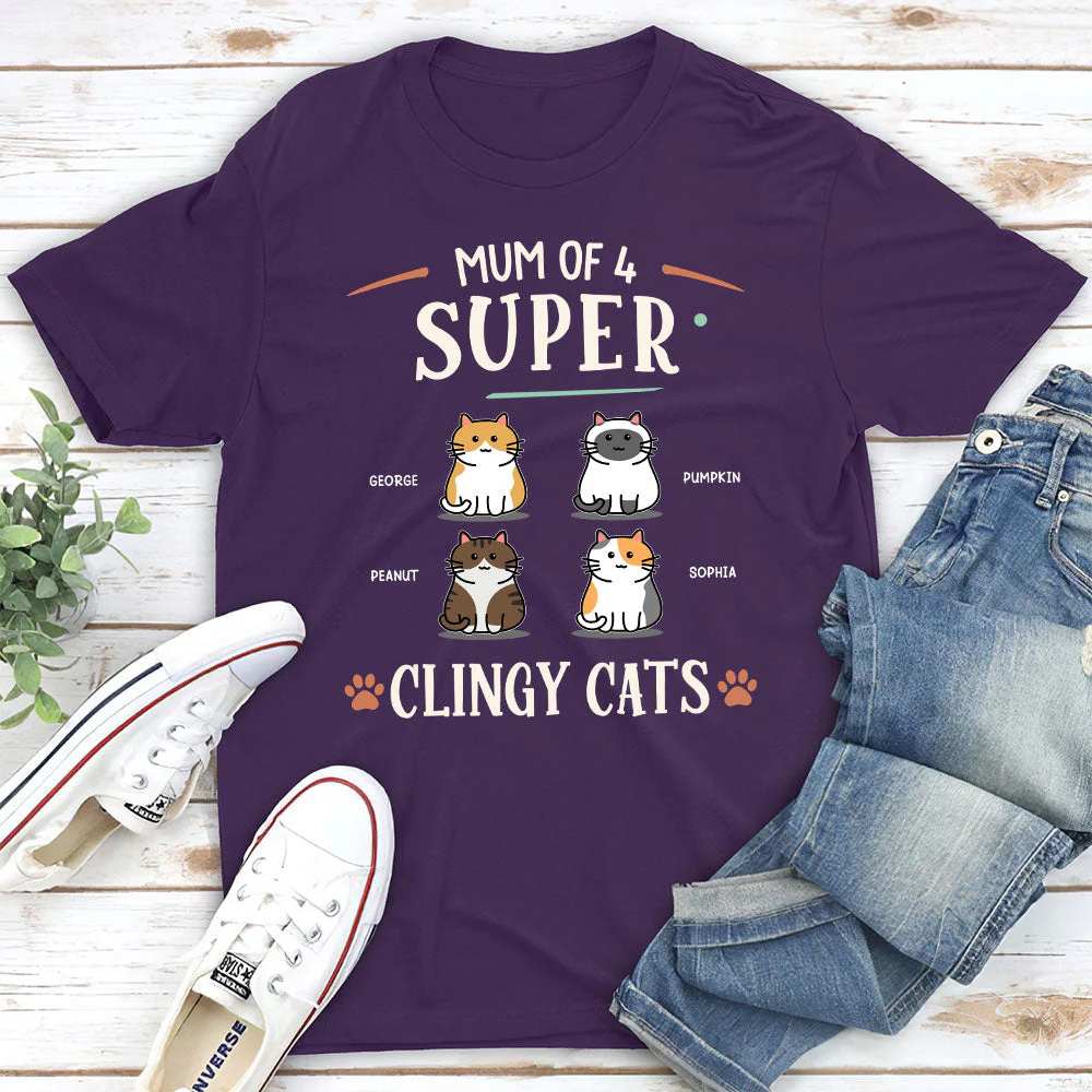 Super Clingy Cat - Personalized Custom Premium T-shirt - Image 4