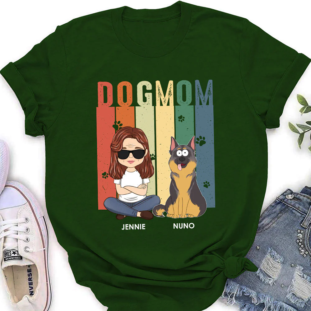 Super Dog Mom - Personalized Custom Women's T-shirt - Image 5