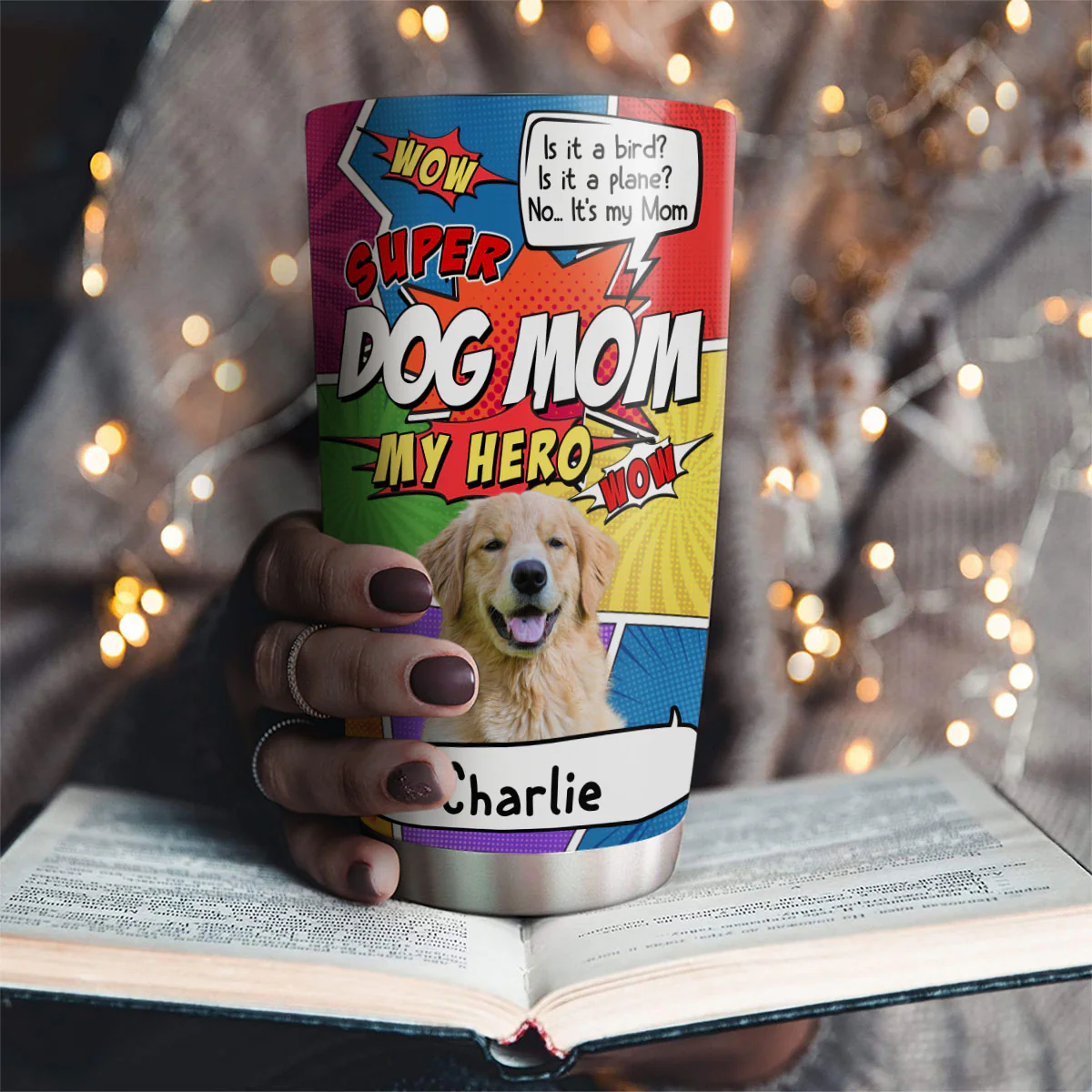 Super Dog Mom Photo - Personalized Custom Tumbler