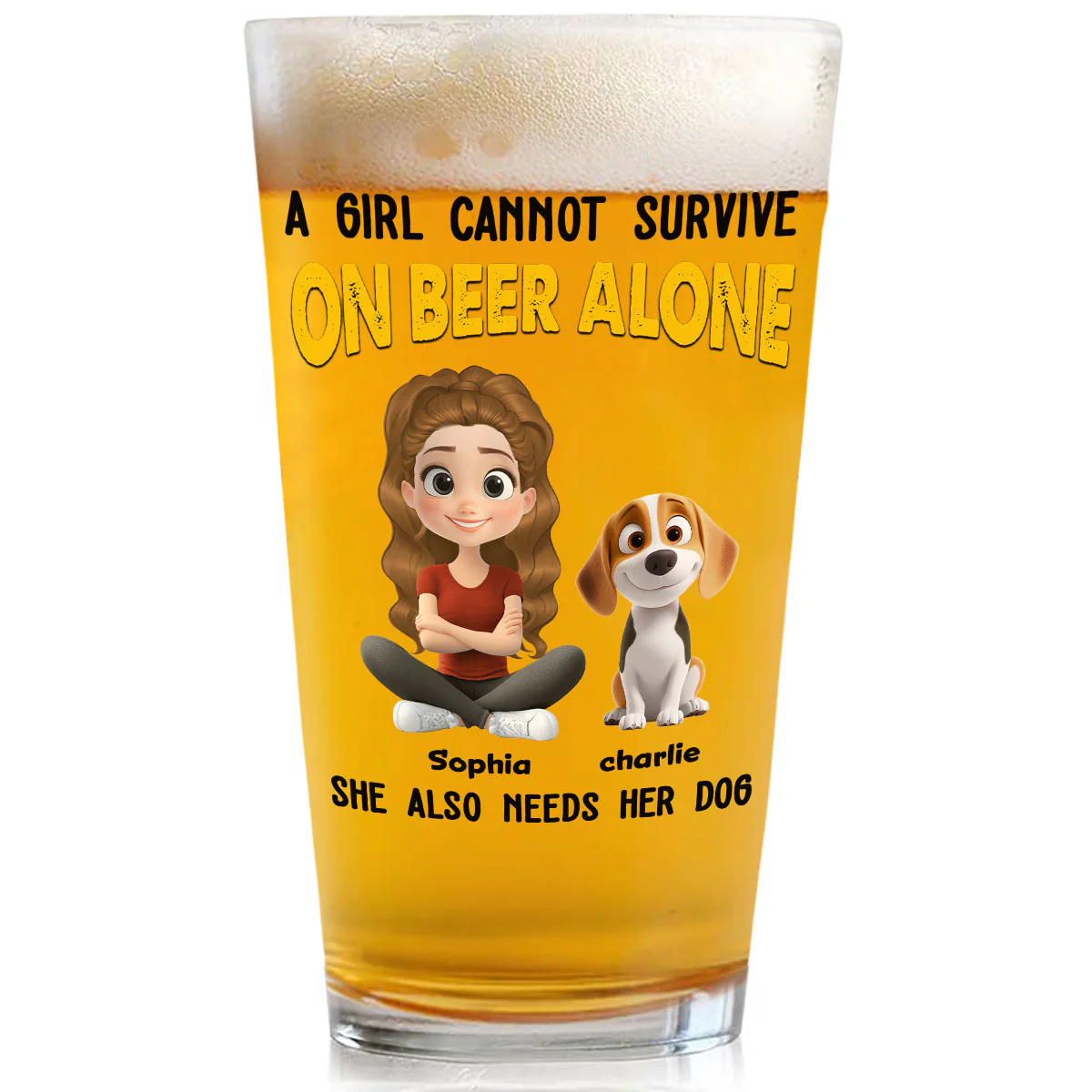 Survive On You - Personalized Custom Beer Glass