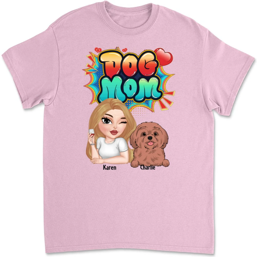 Sweet Dog Mom - Personalized Custom Unisex T-Shirt - Image 8