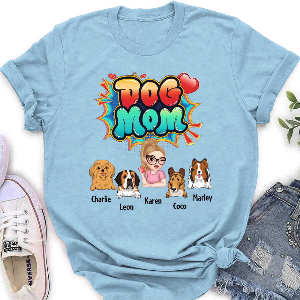 Sweet Dog Mom - Personalized Custom Women's T-Shirt - Image 3