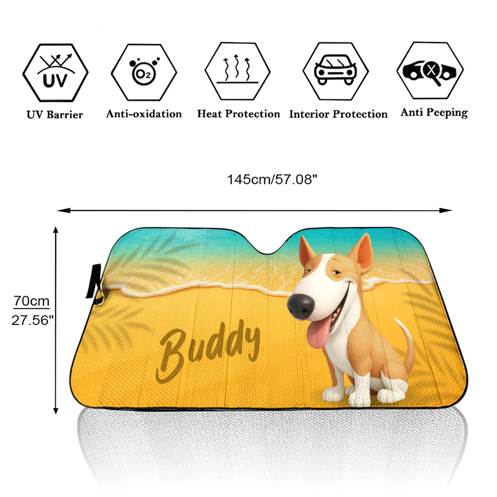 Take Us To The Beach - Personalized Car Sunshade - Image 6