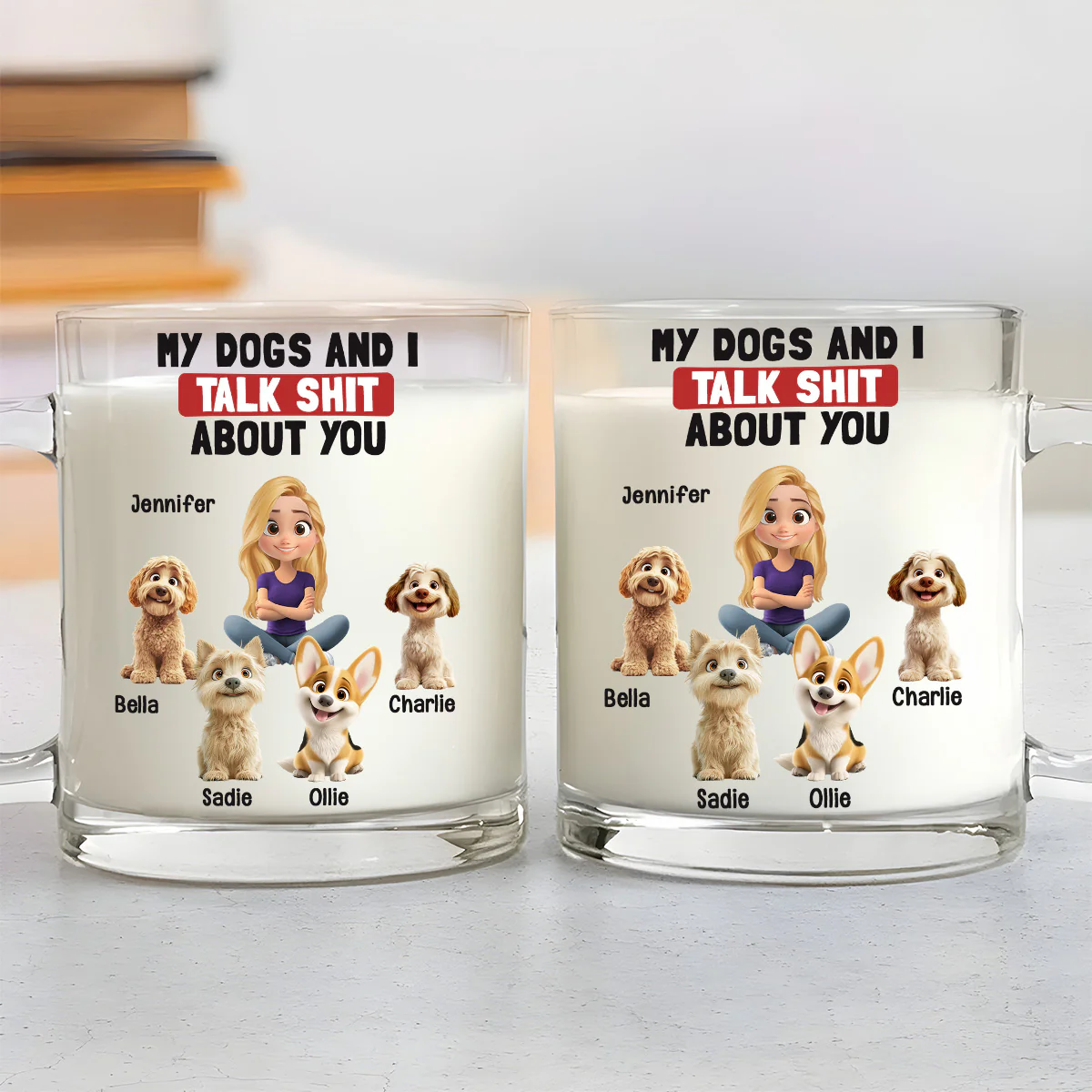 Talk About You - Personalized Custom Glass Mug - Image 4