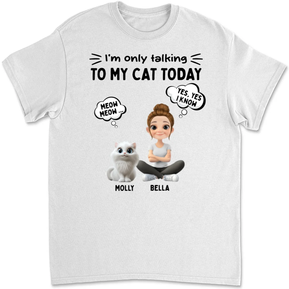 Talk To My Cat - Personalized Custom Unisex T-Shirt - Image 5
