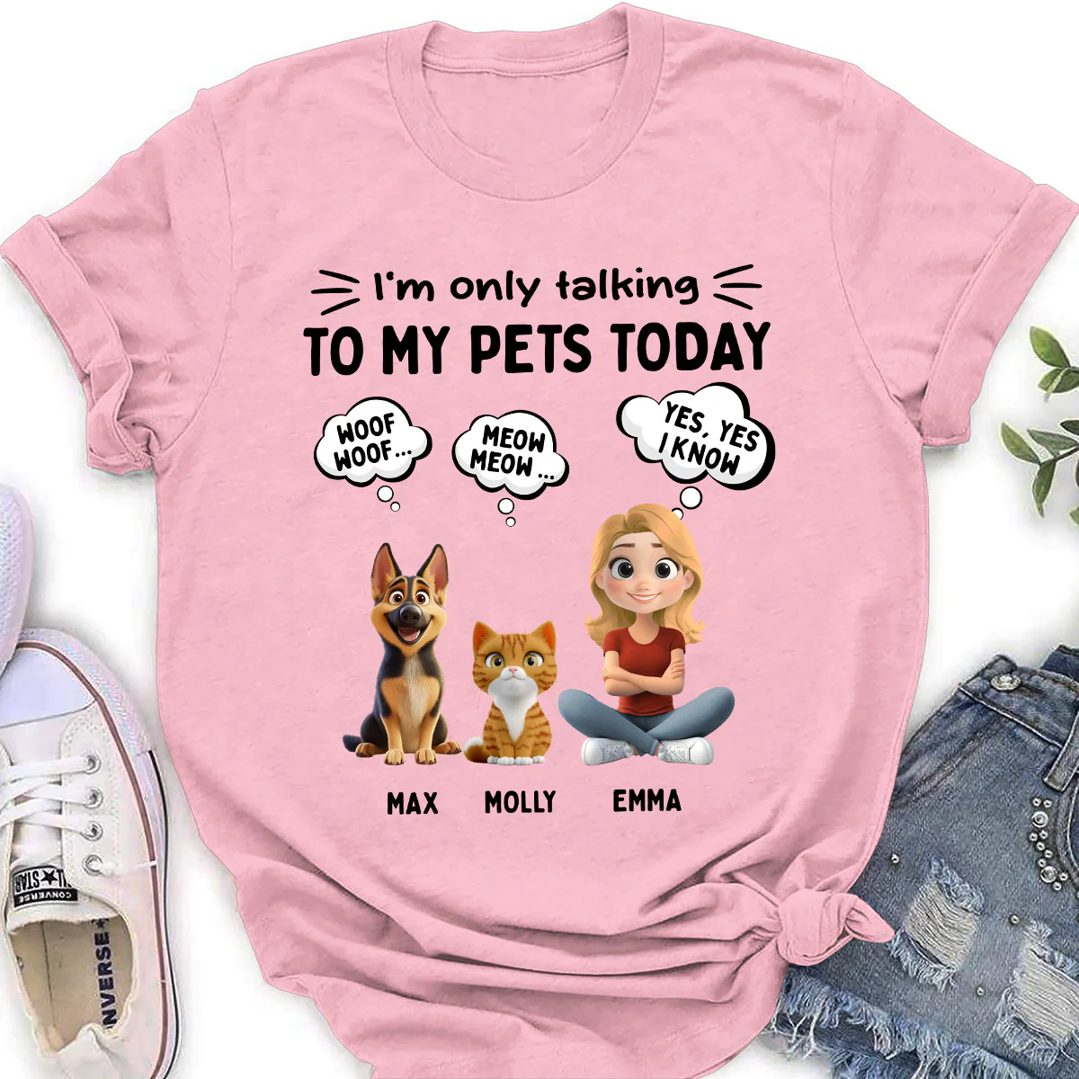 Talk To My Pet - Personalized Custom Women's T-Shirt - Image 3