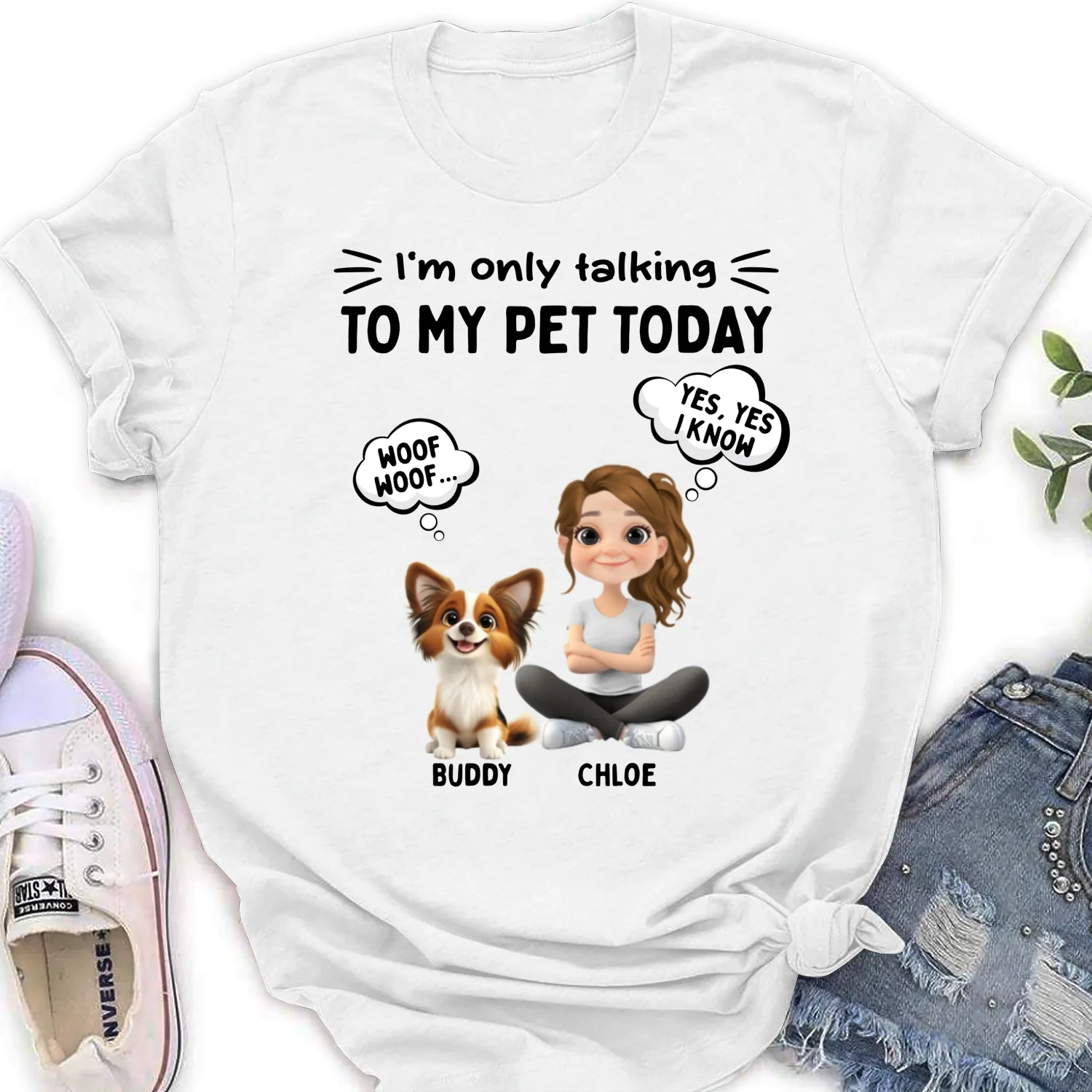 Talk To My Pet - Personalized Custom Women's T-Shirt - Image 5