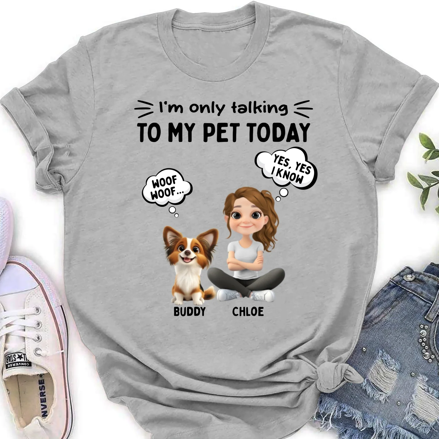 Talk To My Pet - Personalized Custom Women's T-Shirt - Image 6