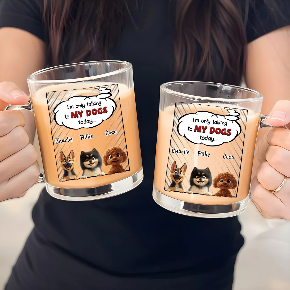 Talking About You - Personalized Custom Glass Mug - Image 4