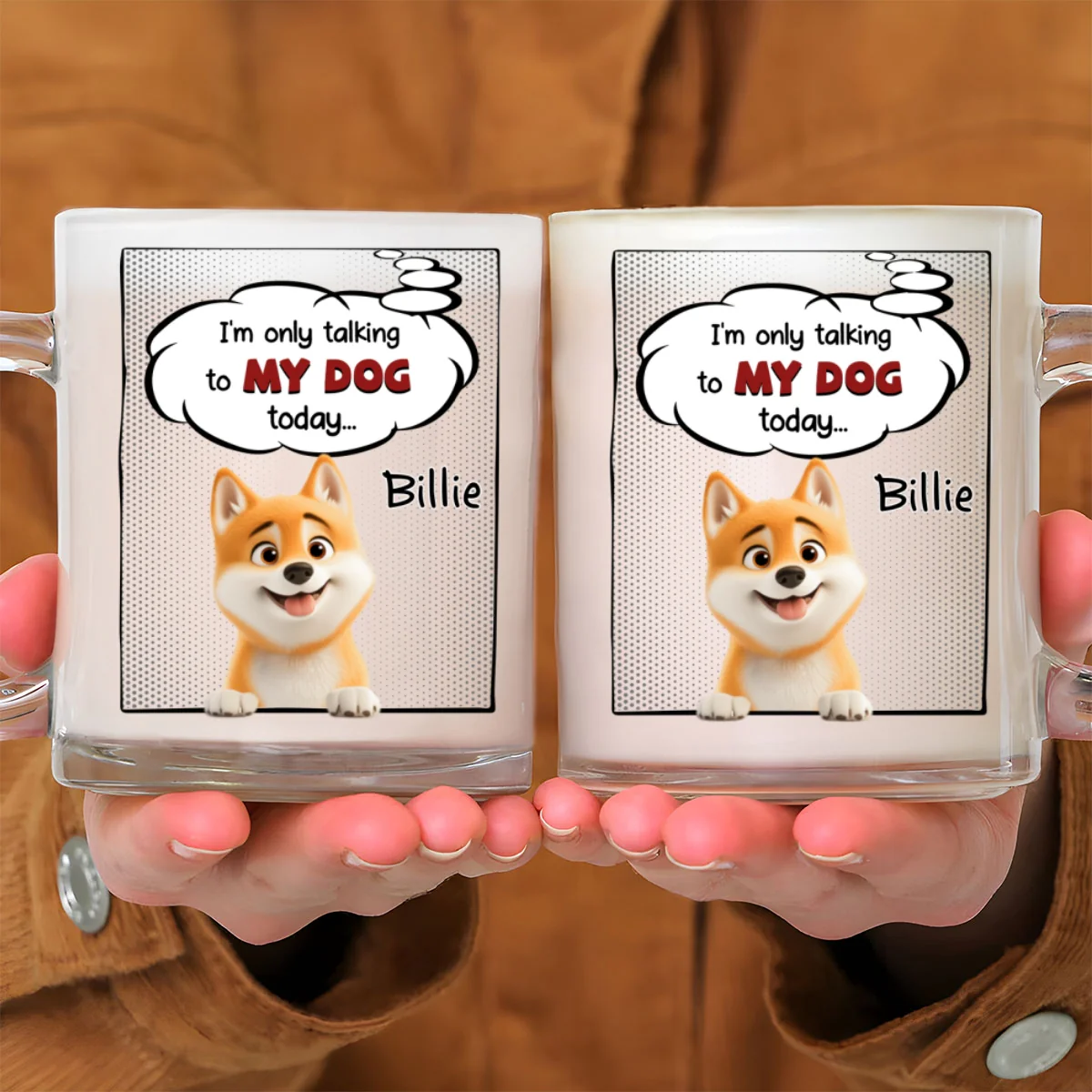 Talking About You - Personalized Custom Glass Mug - Image 6