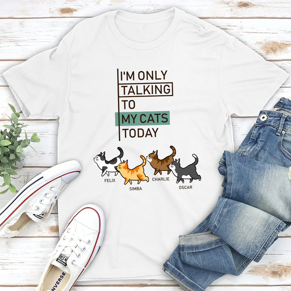 Talking To Cats Simple - Personalized Custom Unisex T-shirt - Image 4
