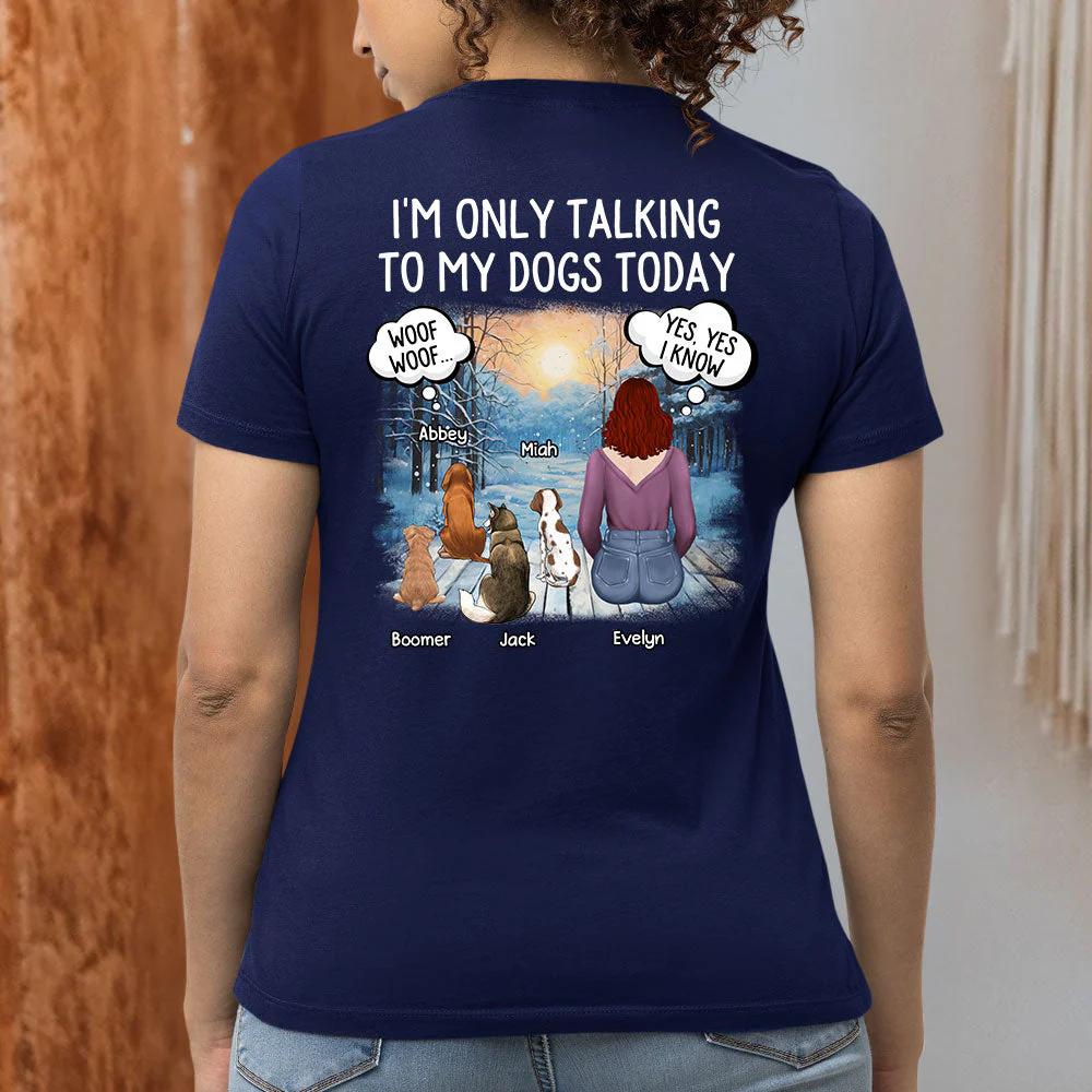 Talking To Dog Cat - Personalized Custom Women's T-shirt - Image 3