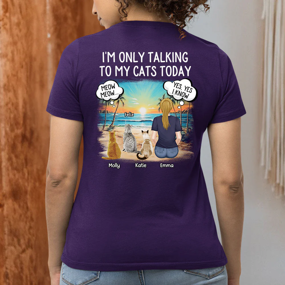 Talking To Dog Cat - Personalized Custom Women's T-shirt - Image 4