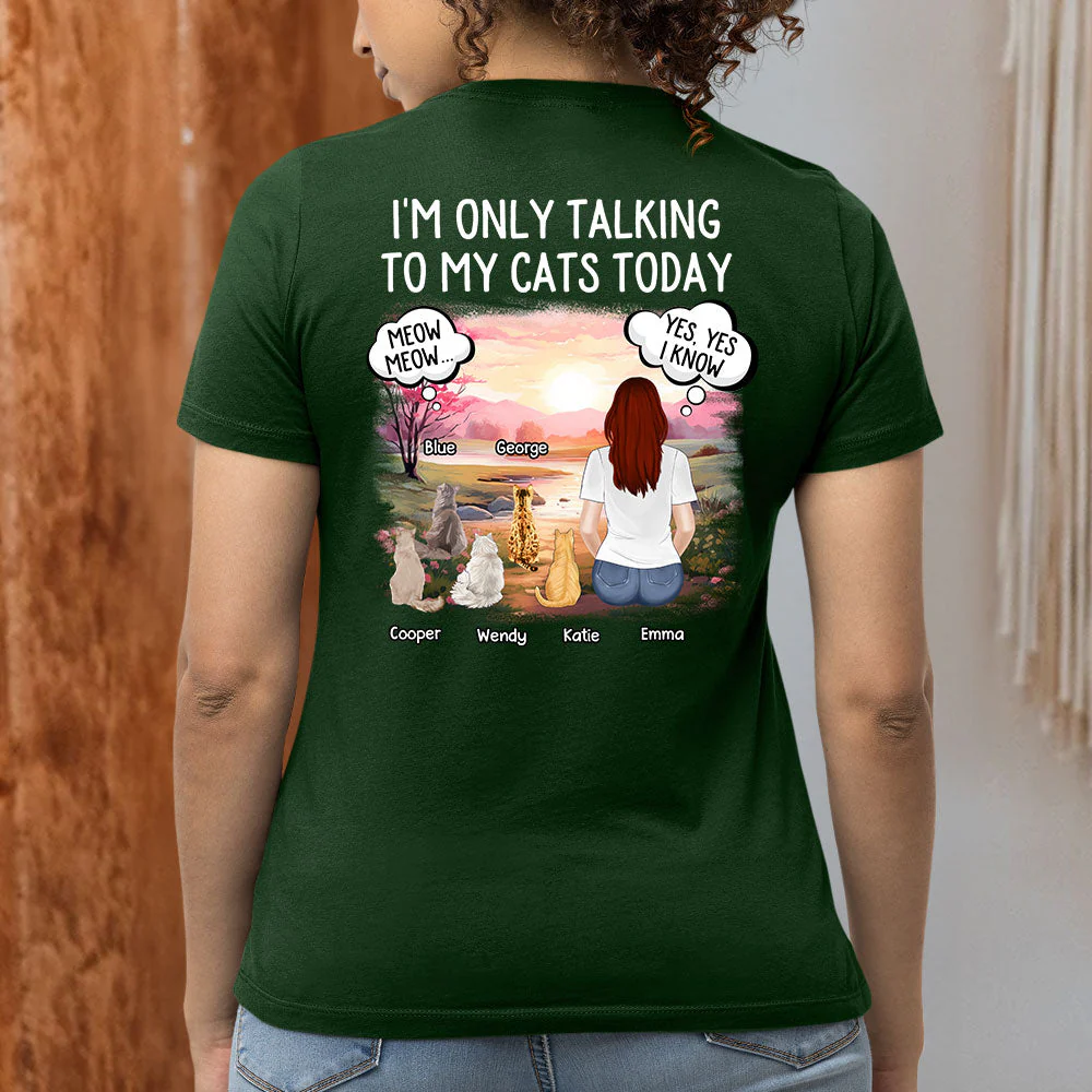 Talking To Dog Cat - Personalized Custom Women's T-shirt - Image 5