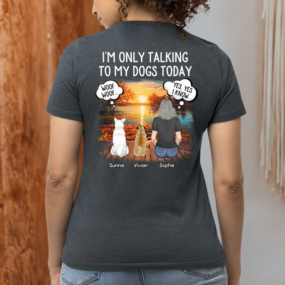 Talking To Dog Cat - Personalized Custom Women's T-shirt - Image 6