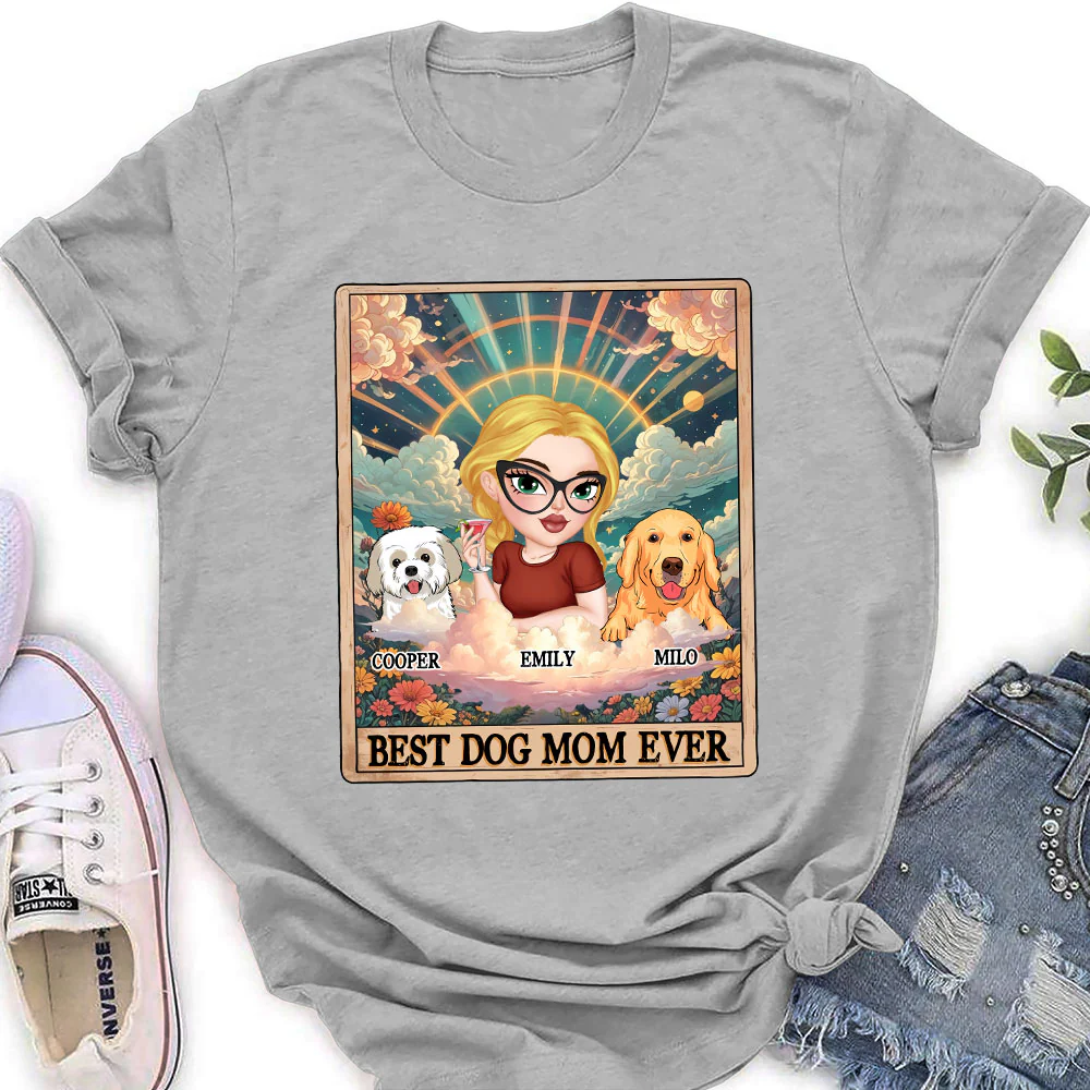 Tarot Dog Mom - Personalized Custom Women's T-shirt - Image 3