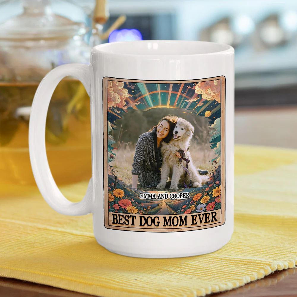 Tarot Dog Mom Photo - Personalized Custom Coffee Mug - Image 4